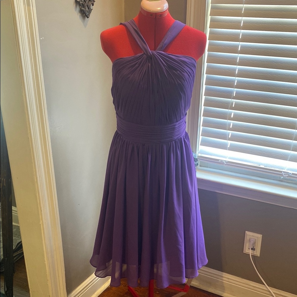 Elegant Purple Halter Dress